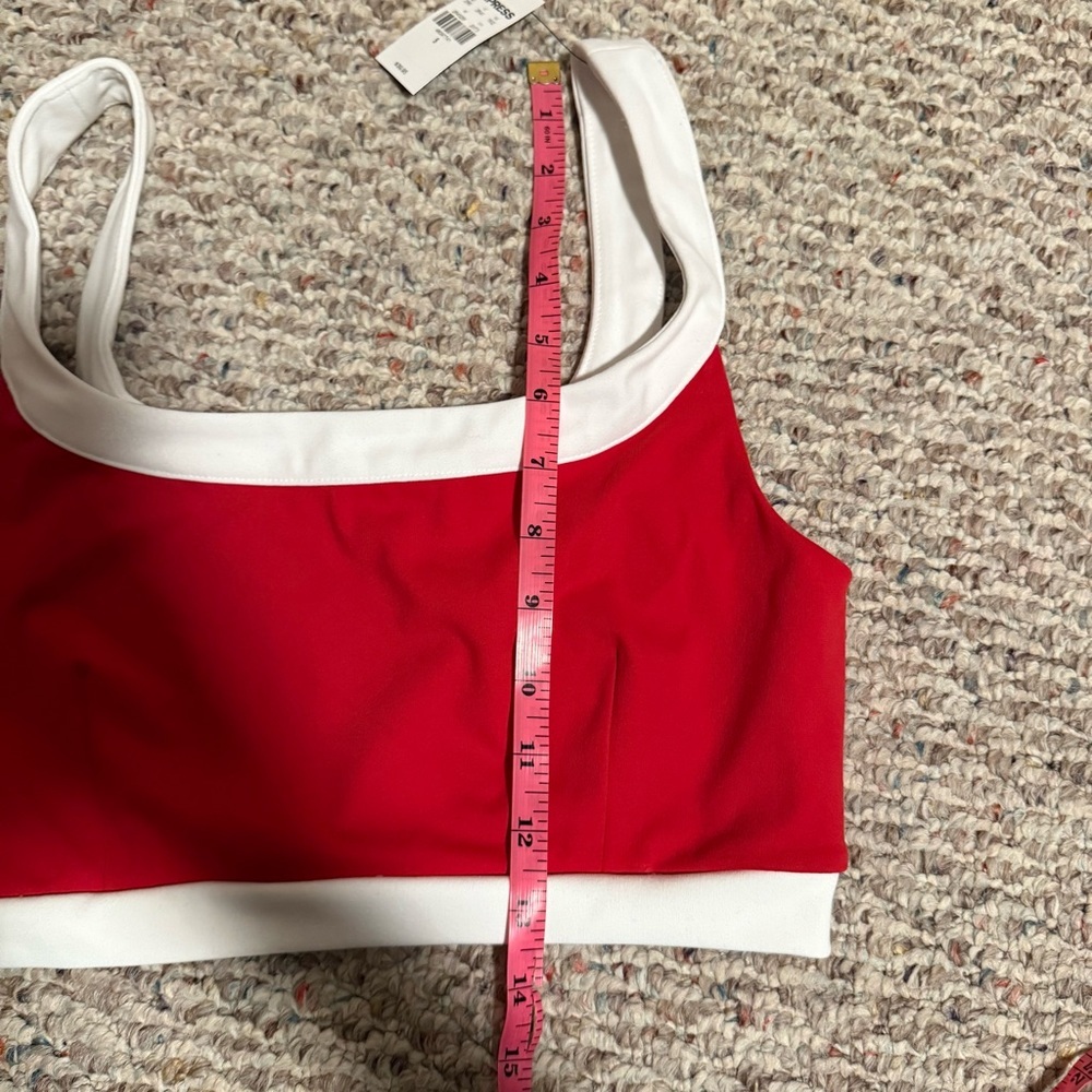 NWT Express Skirt Skort Two Piece Set Red White- Size Small Medium - Picture 7 of 9